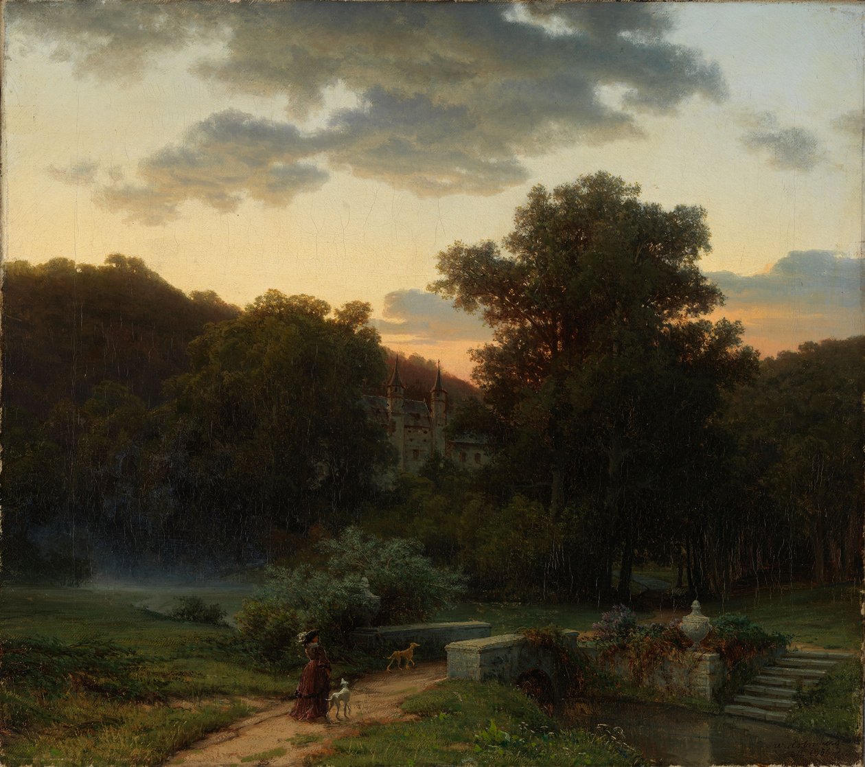 Parco di un castello tedesco al tramonto da Werner Holmberg