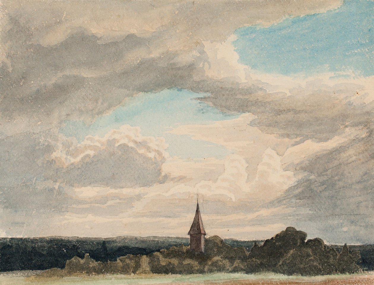 Campanile in un paesaggio a Odenthal, studio da Werner Holmberg
