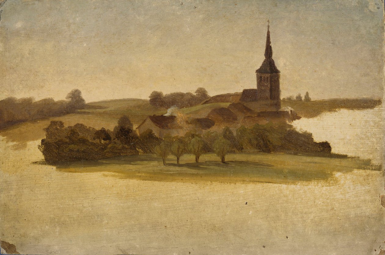 Veduta verso la chiesa di Erkrath, studio da Werner Holmberg