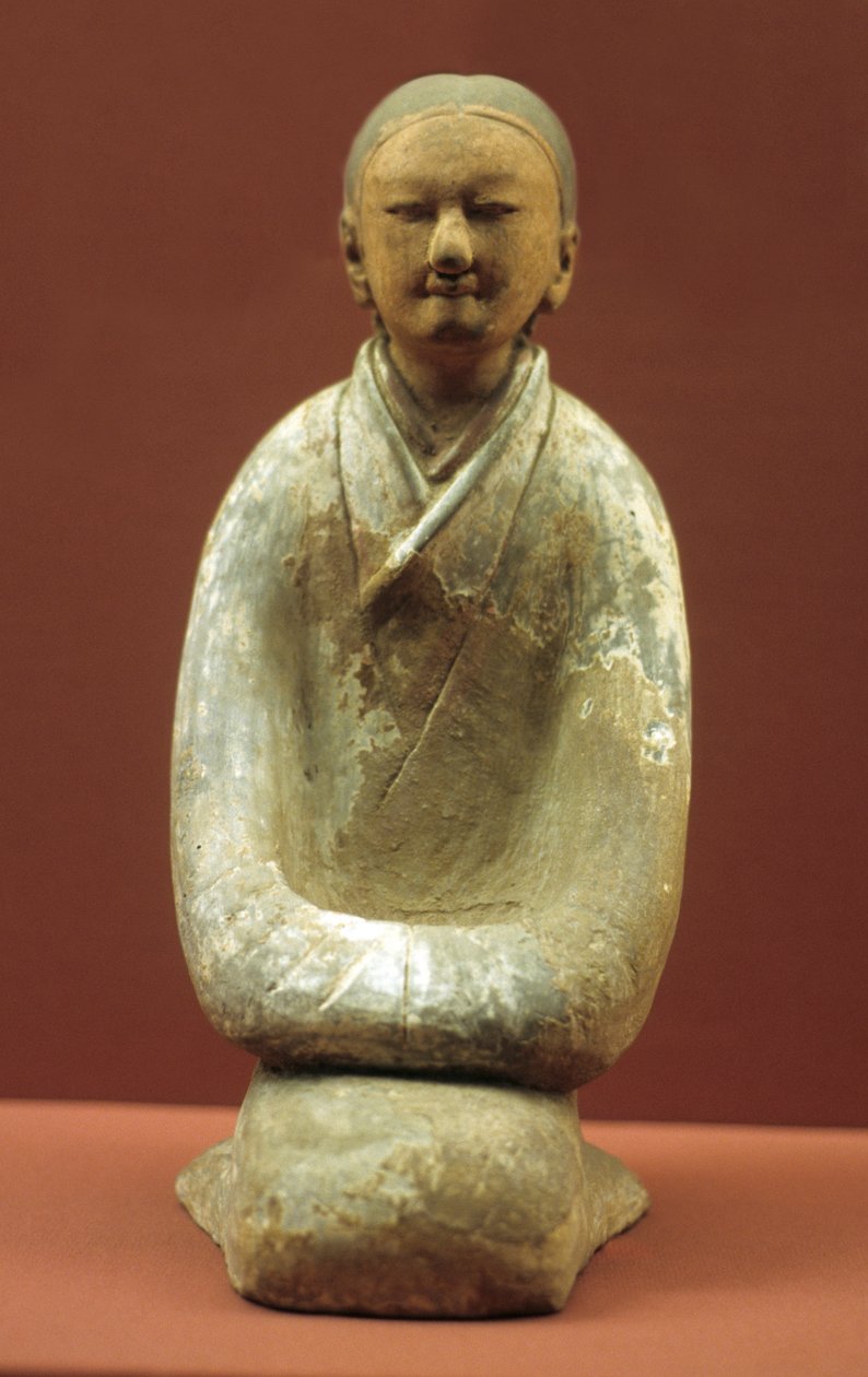 Donna seduta sui talloni, 206 a.C.-8 d.C. da Western Han Dynasty Chinese School