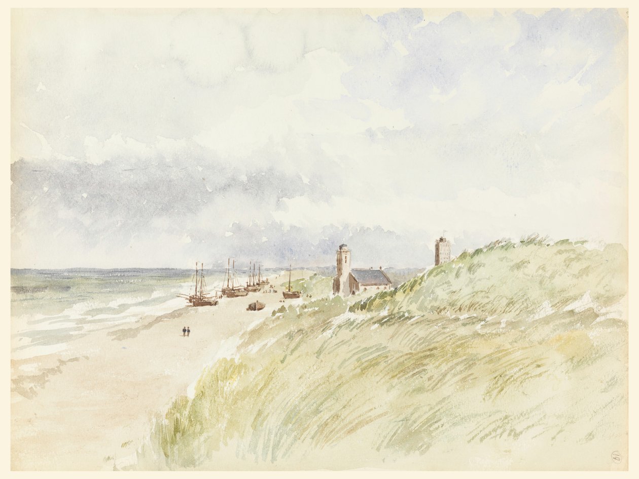 Disegno, La riva di Kativigh, Olanda, 21 agosto 1887 da Whitney Warren Jr.