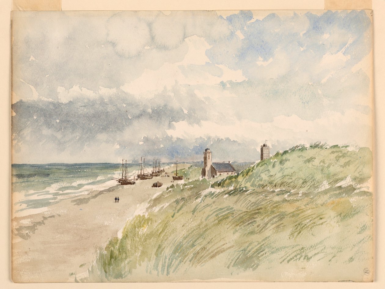 Disegno, La riva di Kativigh, Olanda, 21 agosto 1887 da Whitney Warren Jr.