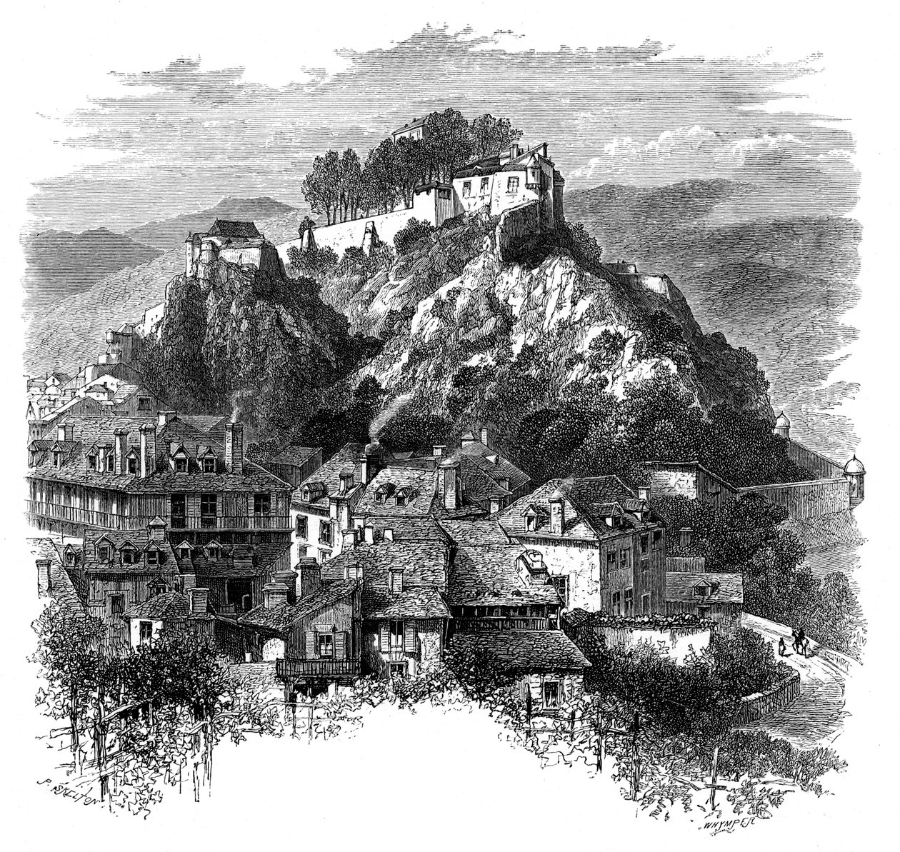 Il castello di Lourdes, Francia, XIX secolo da Whymper