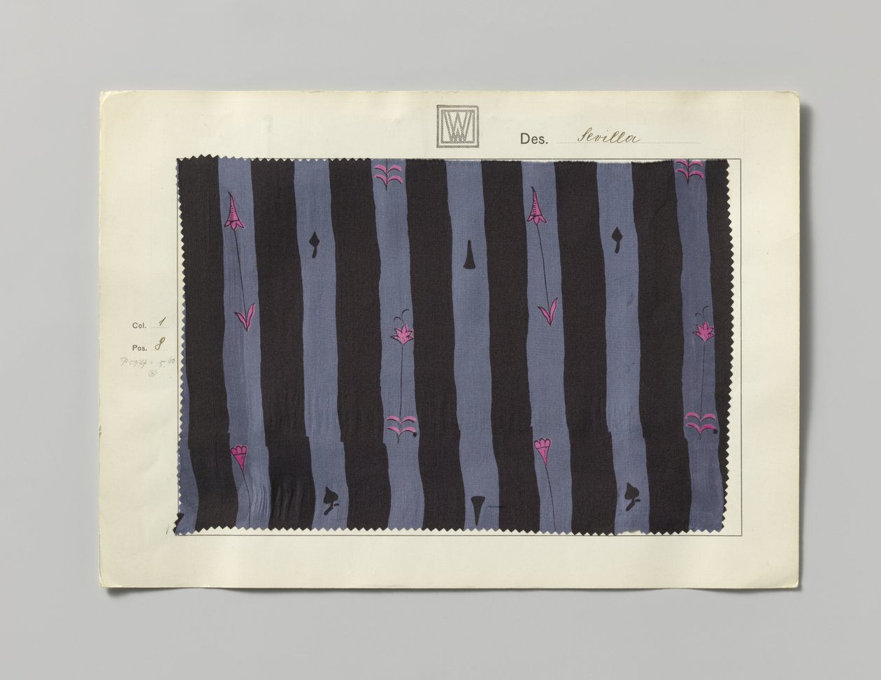 Campione di seta stampata, disegno Sevilla da Wiener Werkstätte