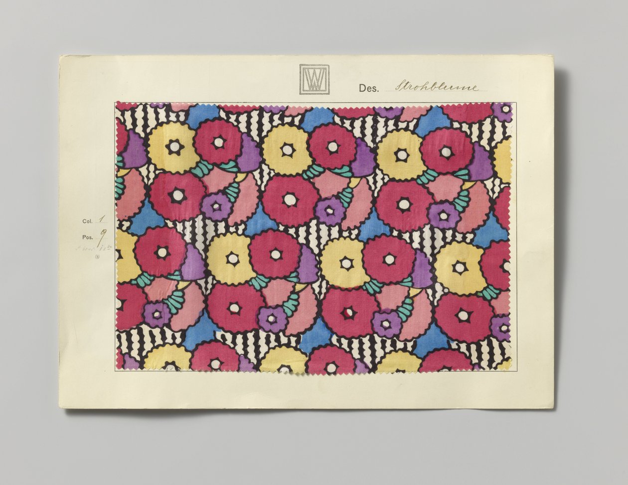 Seta stampata, disegno Strohblume da Wiener Werkstätte