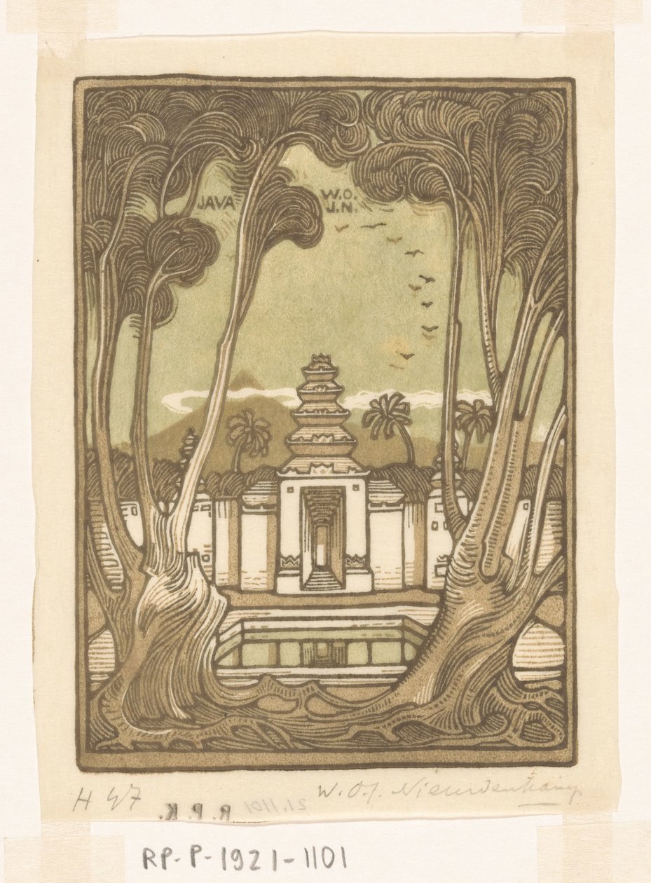 Cimitero vicino a Yogyakarta a Giava da Wijnand Otto Jan Nieuwenkamp (signed by artist)