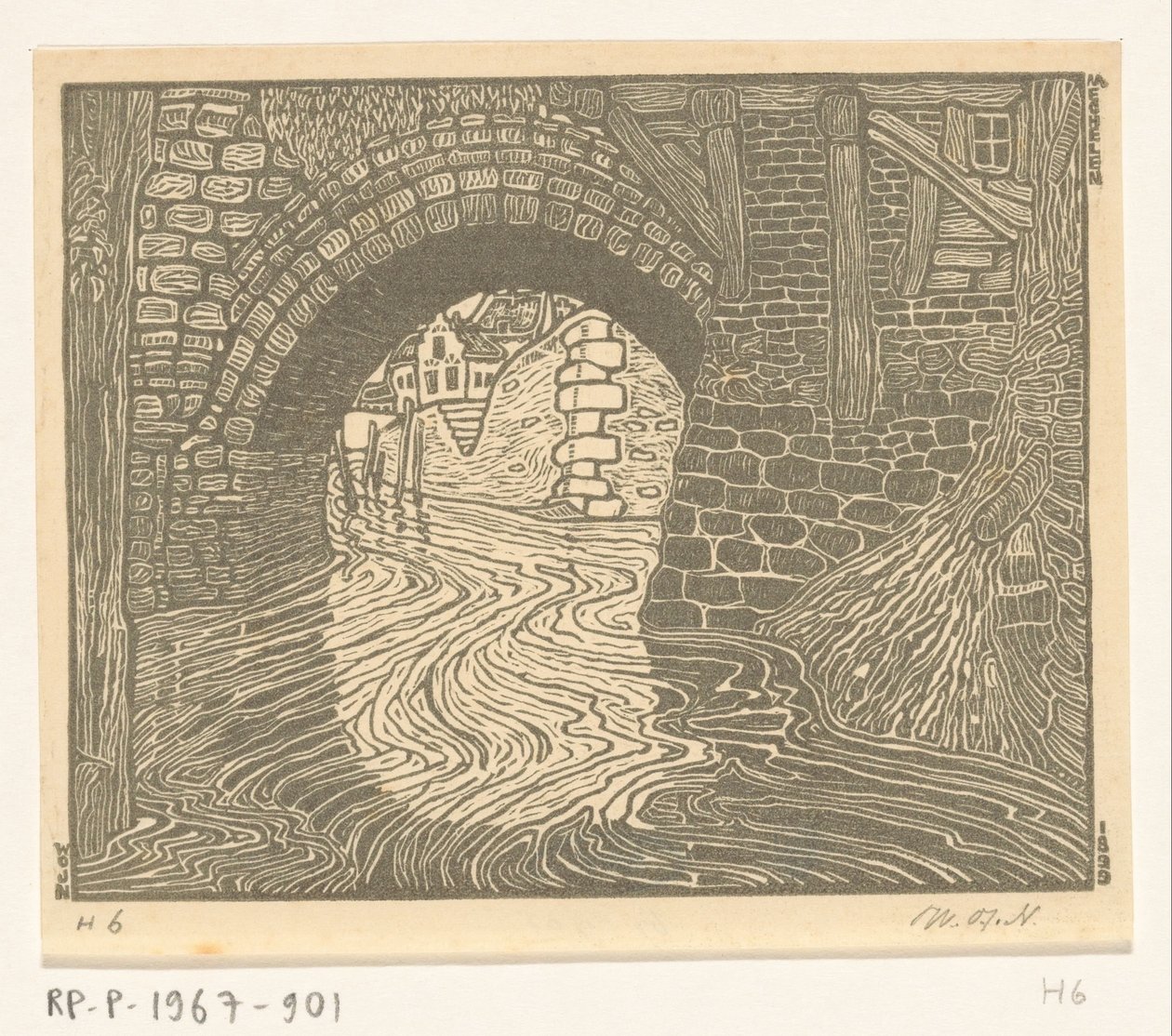 Ponte a Mechelen da Wijnand Otto Jan Nieuwenkamp (signed by artist)