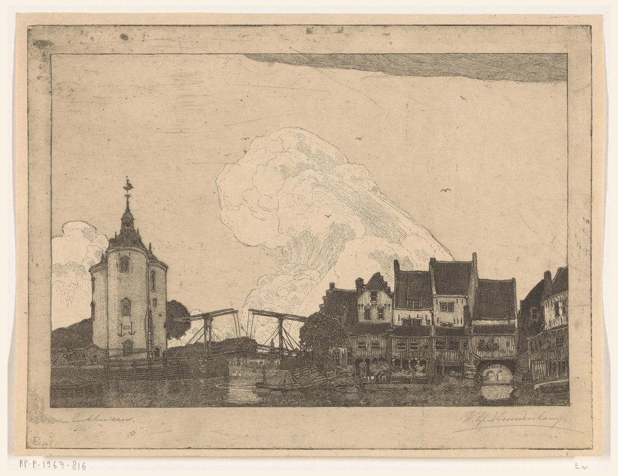 Porto di Enkhuizen da Wijnand Otto Jan Nieuwenkamp (signed by artist)
