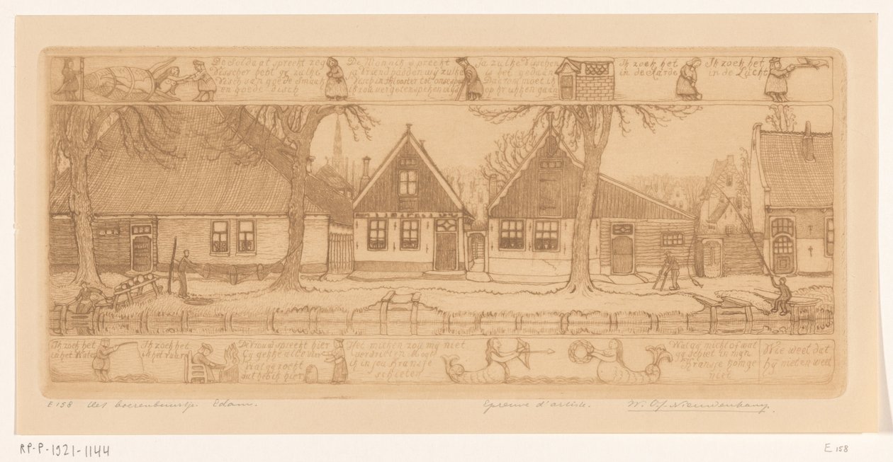 Il villaggio dei contadini, Edam da Wijnand Otto Jan Nieuwenkamp (signed by artist)