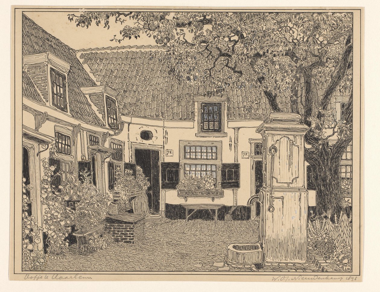 Hofje van Loo a Haarlem da Wijnand Otto Jan Nieuwenkamp (signed by artist)