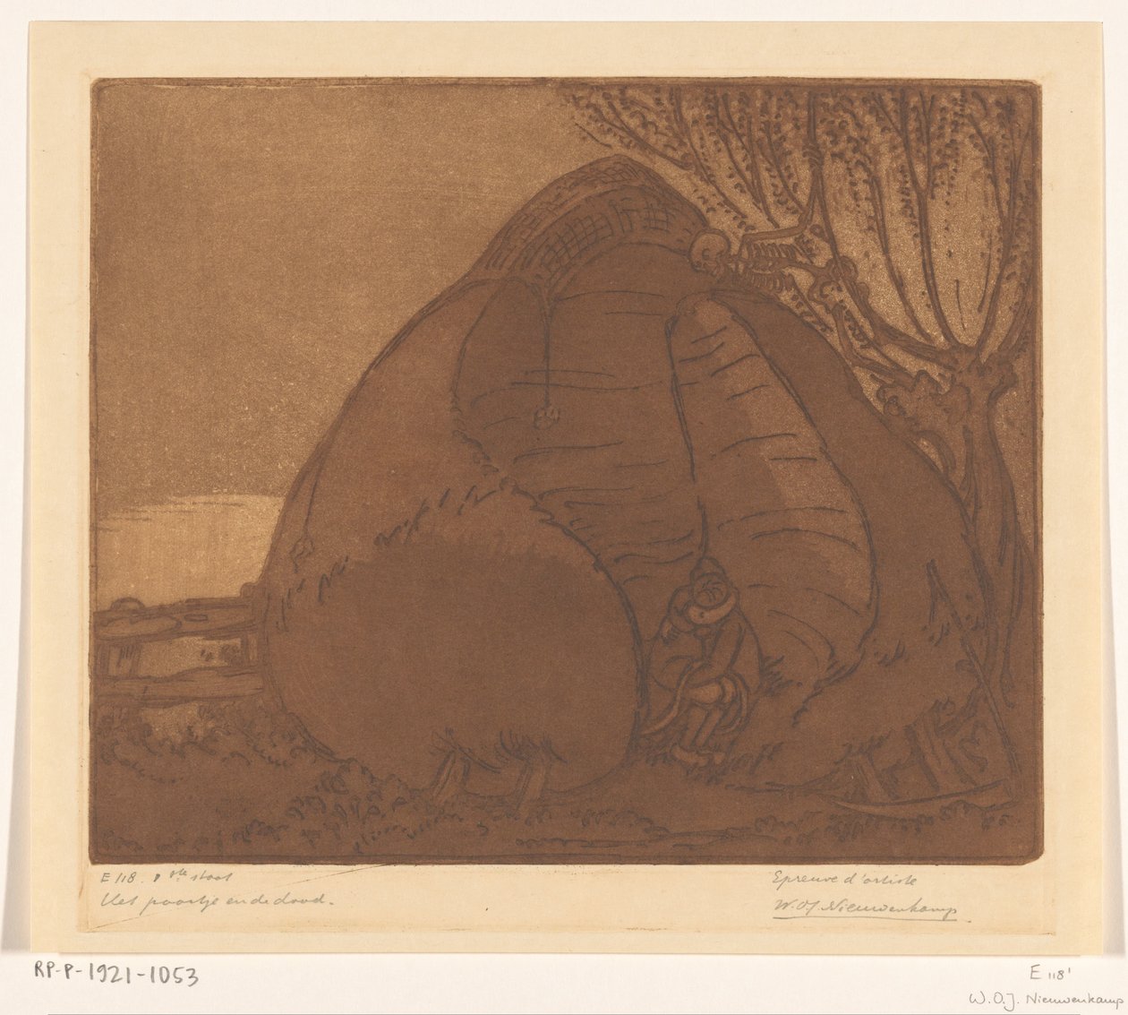 Uomo e donna spiati dalla Morte da Wijnand Otto Jan Nieuwenkamp (signed by artist)