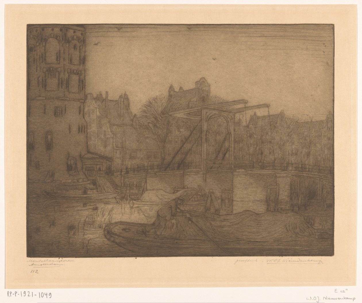 Montelbaanstoren, Amsterdam da Wijnand Otto Jan Nieuwenkamp (signed by artist)