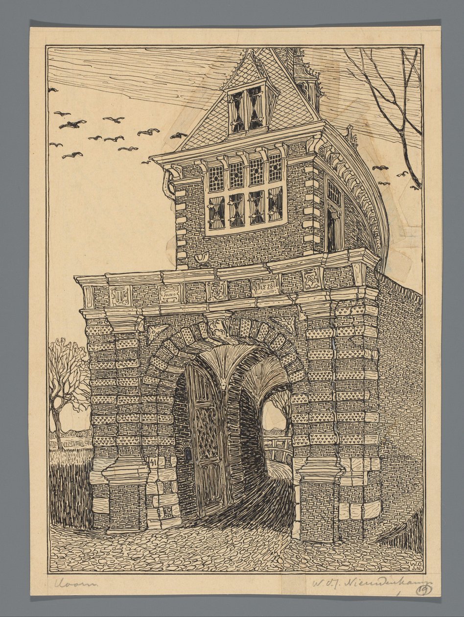 Oosterpoort te Hoorn da Wijnand Otto Jan Nieuwenkamp (signed by artist)