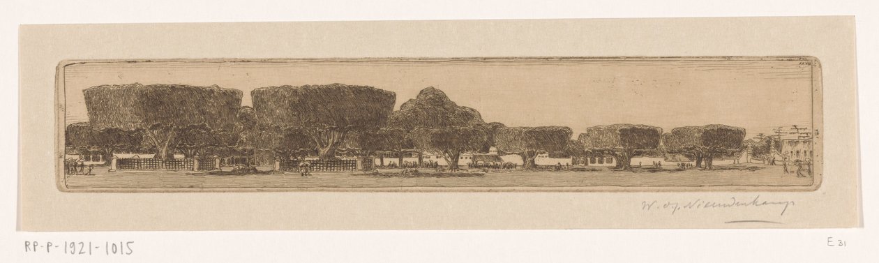Plein te Jogjakarta da Wijnand Otto Jan Nieuwenkamp (signed by artist)