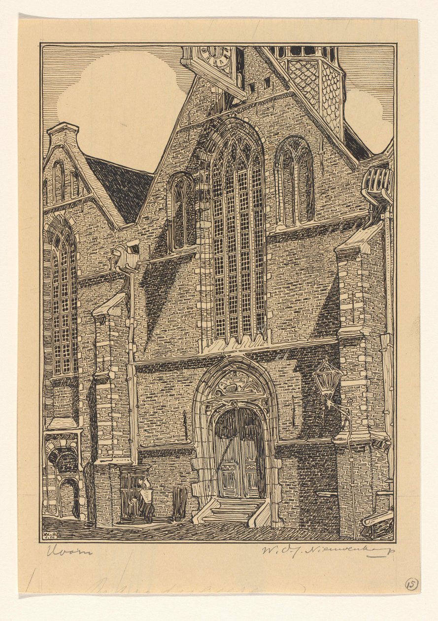 Facciata occidentale della Noorderkerk a Hoorn da Wijnand Otto Jan Nieuwenkamp (signed by artist)