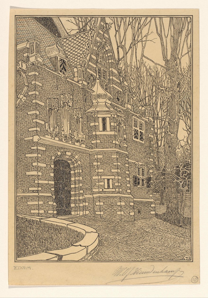 Portale meridionale della Grote o Chiesa di San Nicola a Edam da Wijnand Otto Jan Nieuwenkamp (signed by artist)