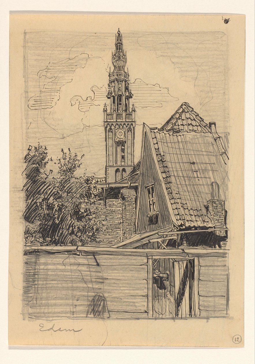 Veduta della Torre del Gioco della chiesa di Nostra Signora a Edam da Wijnand Otto Jan Nieuwenkamp