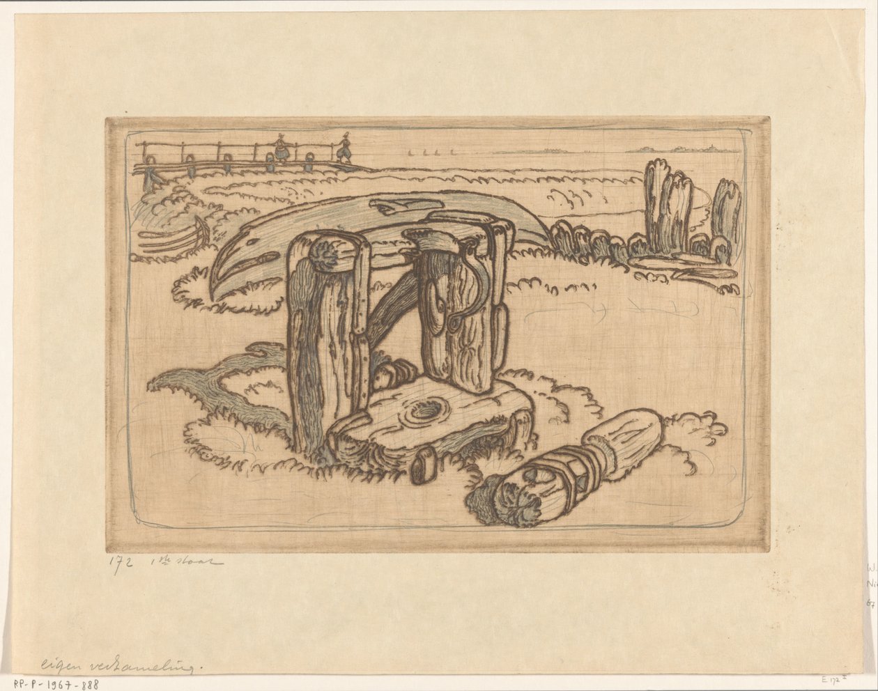 Argano di legno in un cantiere a Volendam da Wijnand Otto Jan Nieuwenkamp