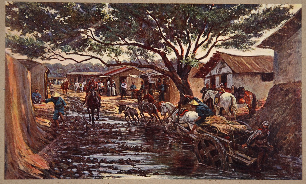 Una colonia russa a Mukden, illustrazione da 