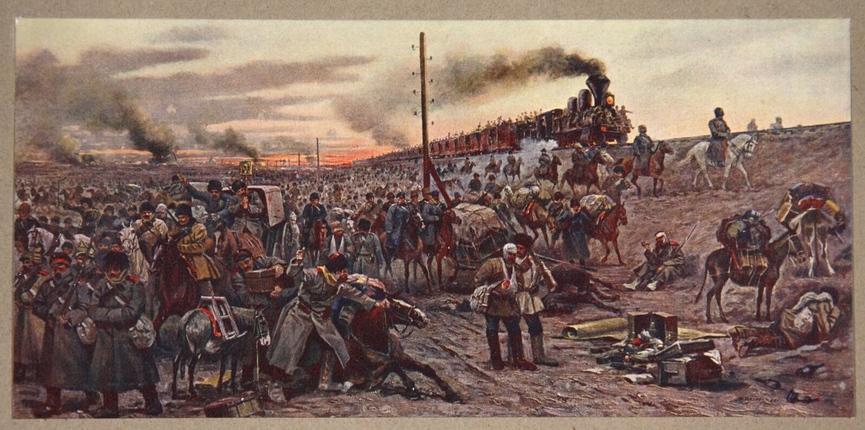 Dopo la battaglia di Moukden, in viaggio verso Theline, illustrazione da 