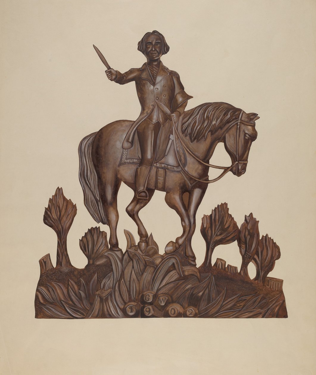 George Washington a cavallo, c. 1938 da Wilbur M Rice