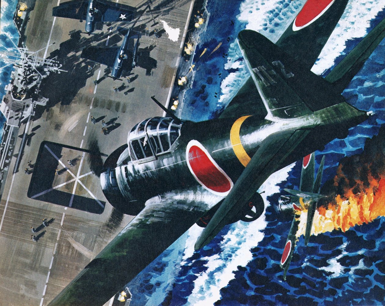 Attacco suicida giapponese alla portaerei americana da Wilf (20th century) Hardy