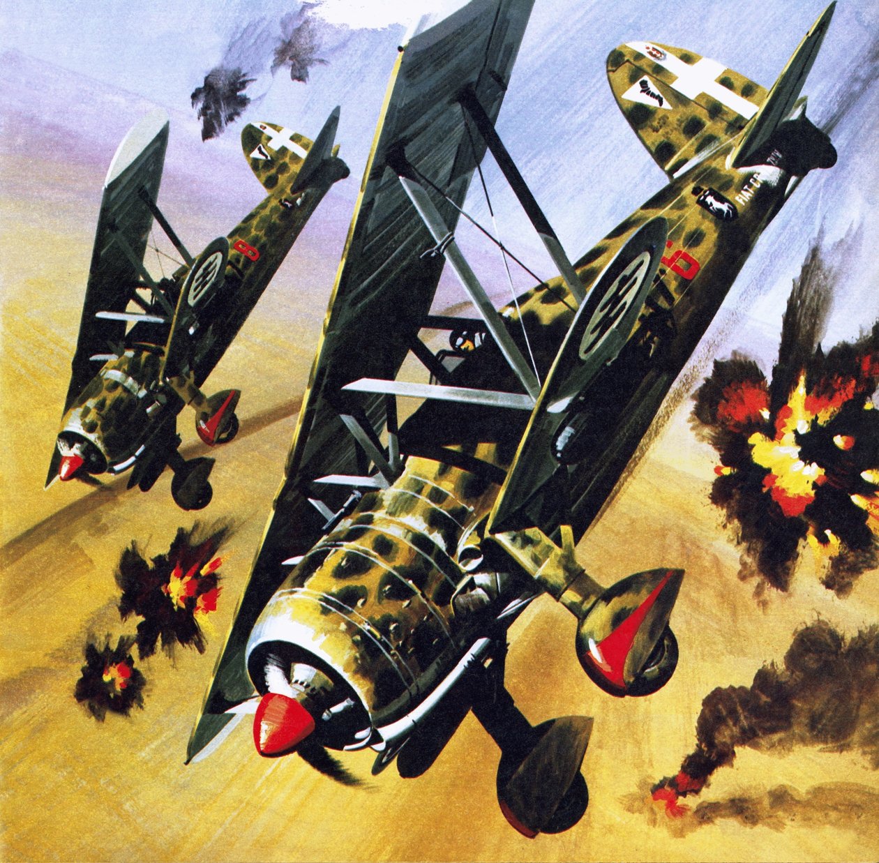 Due Fiat CR 42 da Wilf (20th century) Hardy