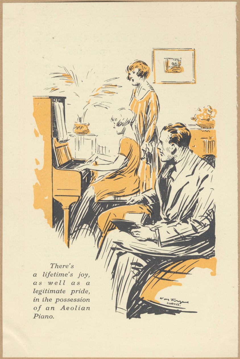 Pianole della Aeolian Company, 1920s da Wilfred Fryer, Curtis Advertising Agency