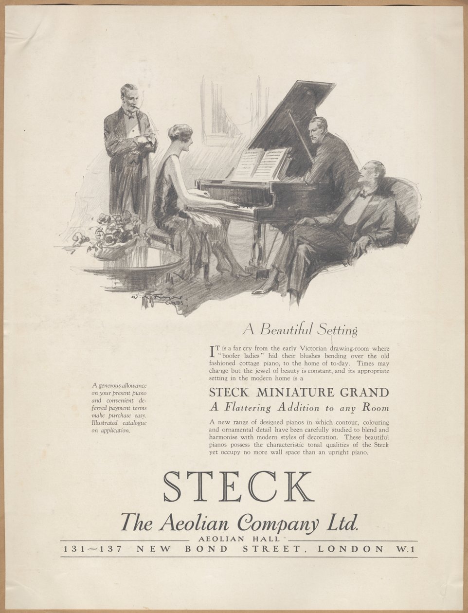 Pianole della Aeolian Company, anni 1920 da Wilfred Fryer