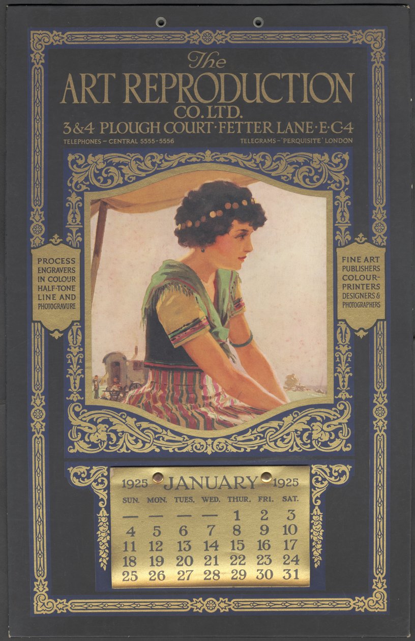 Calendario della Compagnia di Riproduzione Artistica, 1925 da Wilfred Fryer