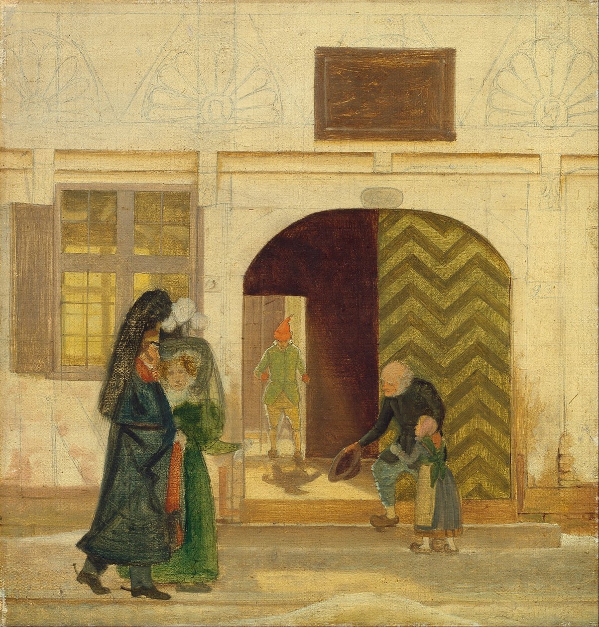 Fuori dal ricovero per poveri di Odense da Wilhelm Bendz