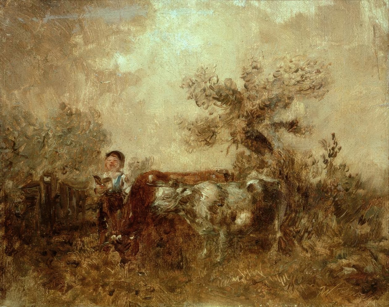 Ragazzo che canta con mucche da Wilhelm Busch