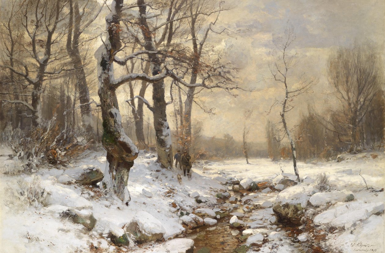 Cacciatore nella foresta invernale da Wilhelm Schröter