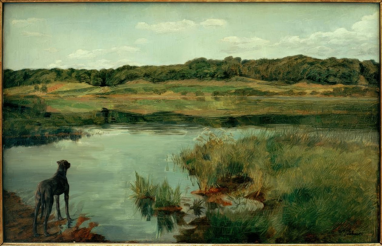 Dogge al lago di Weßlinger da Wilhelm Trübner