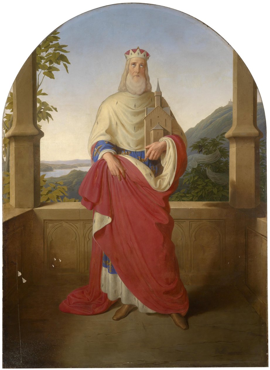 Bogdan Mandic, o Fratello Leopoldo detto Leopoldo di Castelnuovo - San Leopoldo davanti al Danubio e alla montagna Leopoldsberg da Wilhelm August Rieder