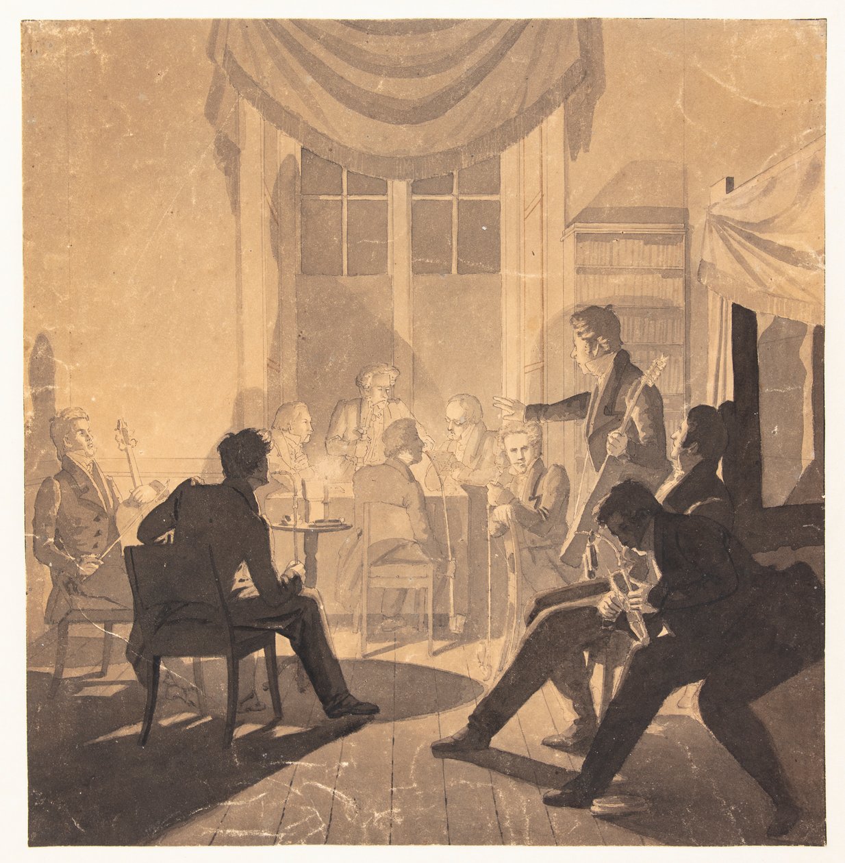 Una compagnia di tabacco. Il circolo domenicale del consigliere di giustizia Jürgensen da Wilhelm Bendz