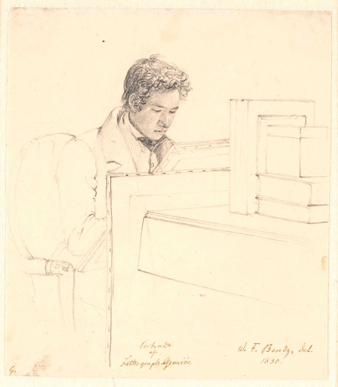 Ritratto del litografo Peter Gemzøe da Wilhelm Bendz