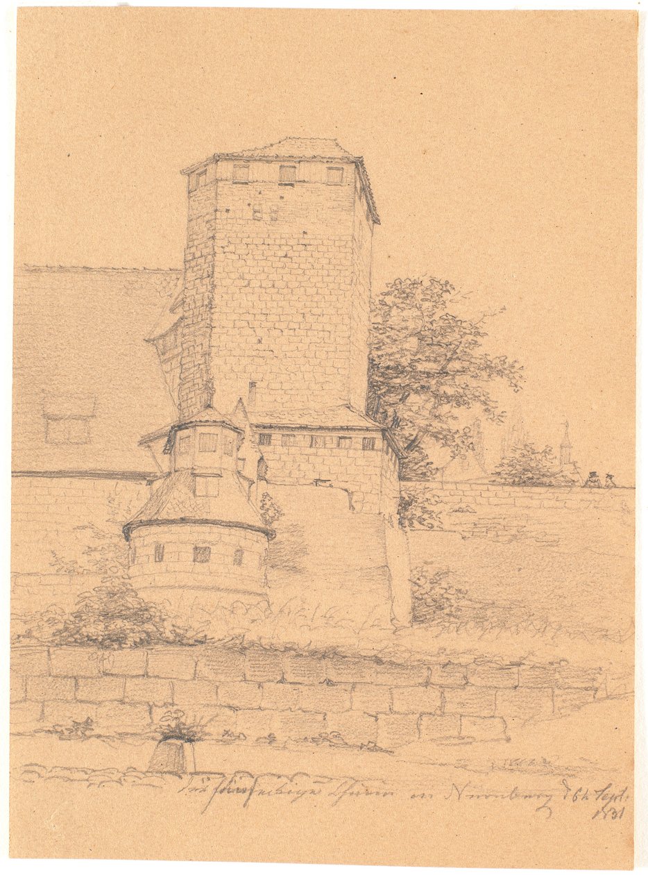 Edificio della torre. Norimberga da Wilhelm Bendz