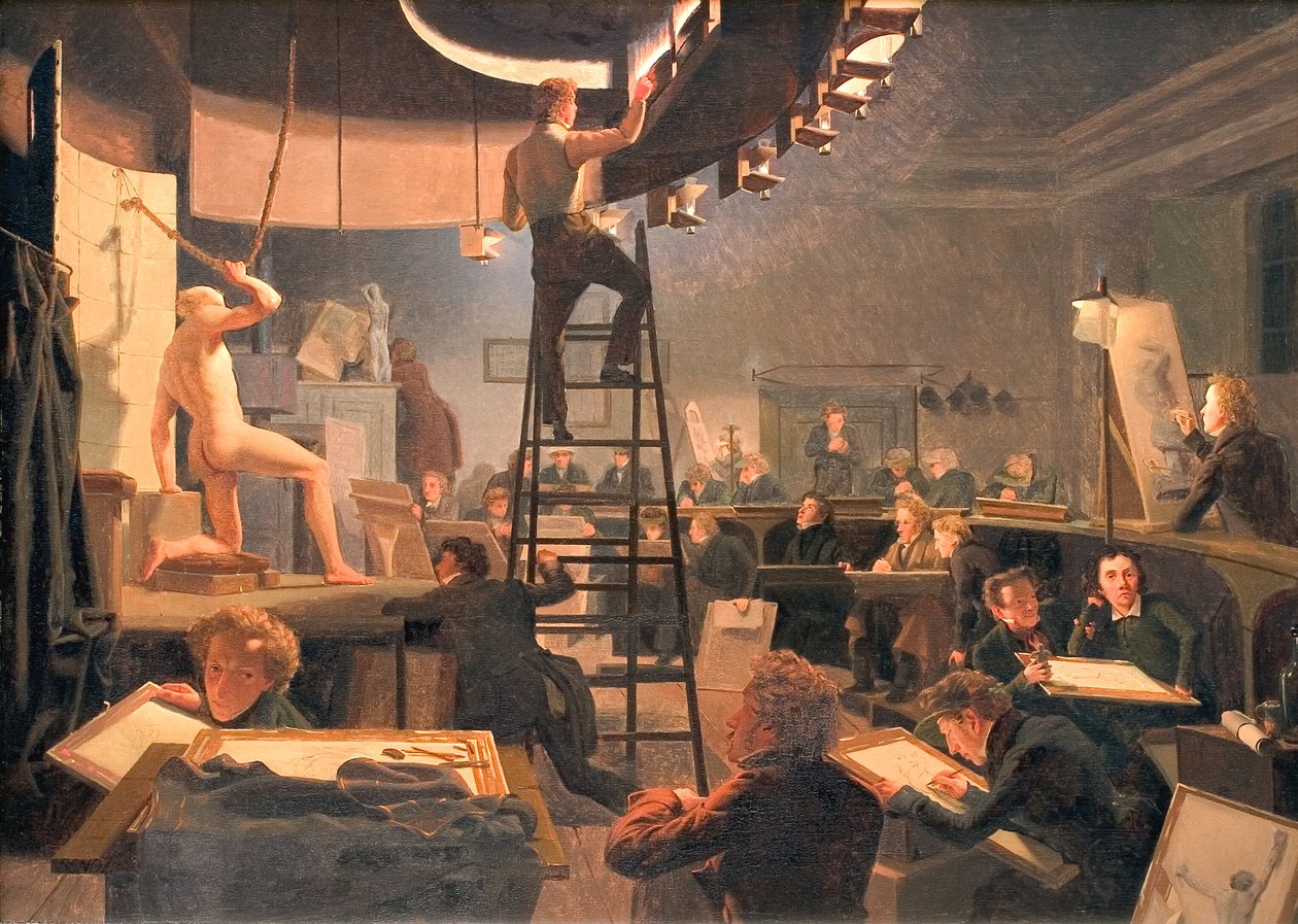 La classe di vita alla Royal Academy of Fine Arts da Wilhelm Bendz