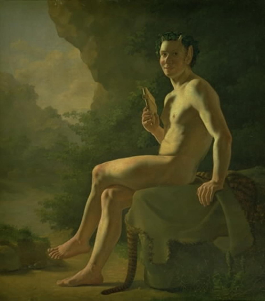 Ung Pan in una grotta. Figura modello da Wilhelm Bendz