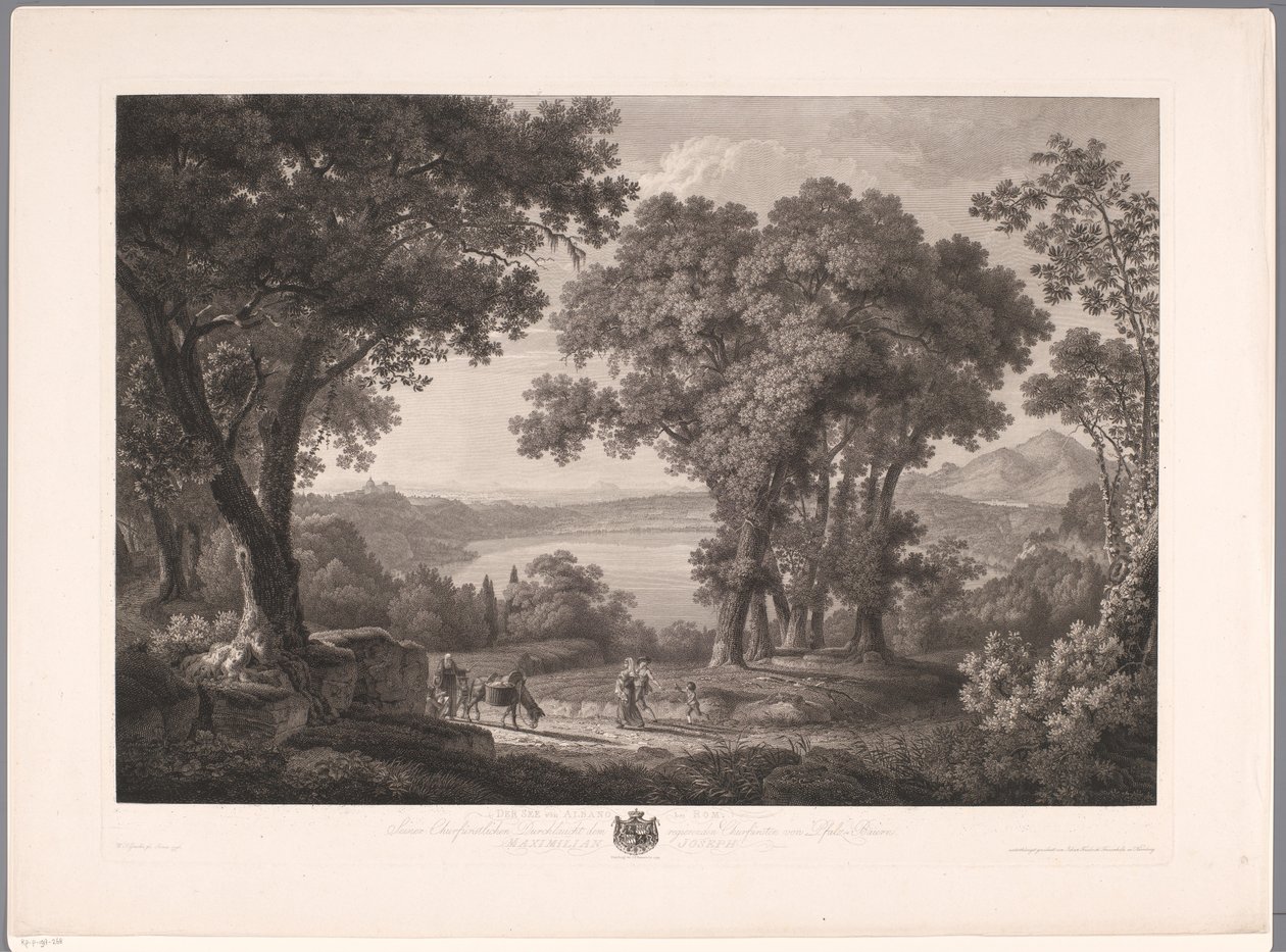 Vista del lago di Albano presso Roma da Wilhelm Friedrich Gmelin