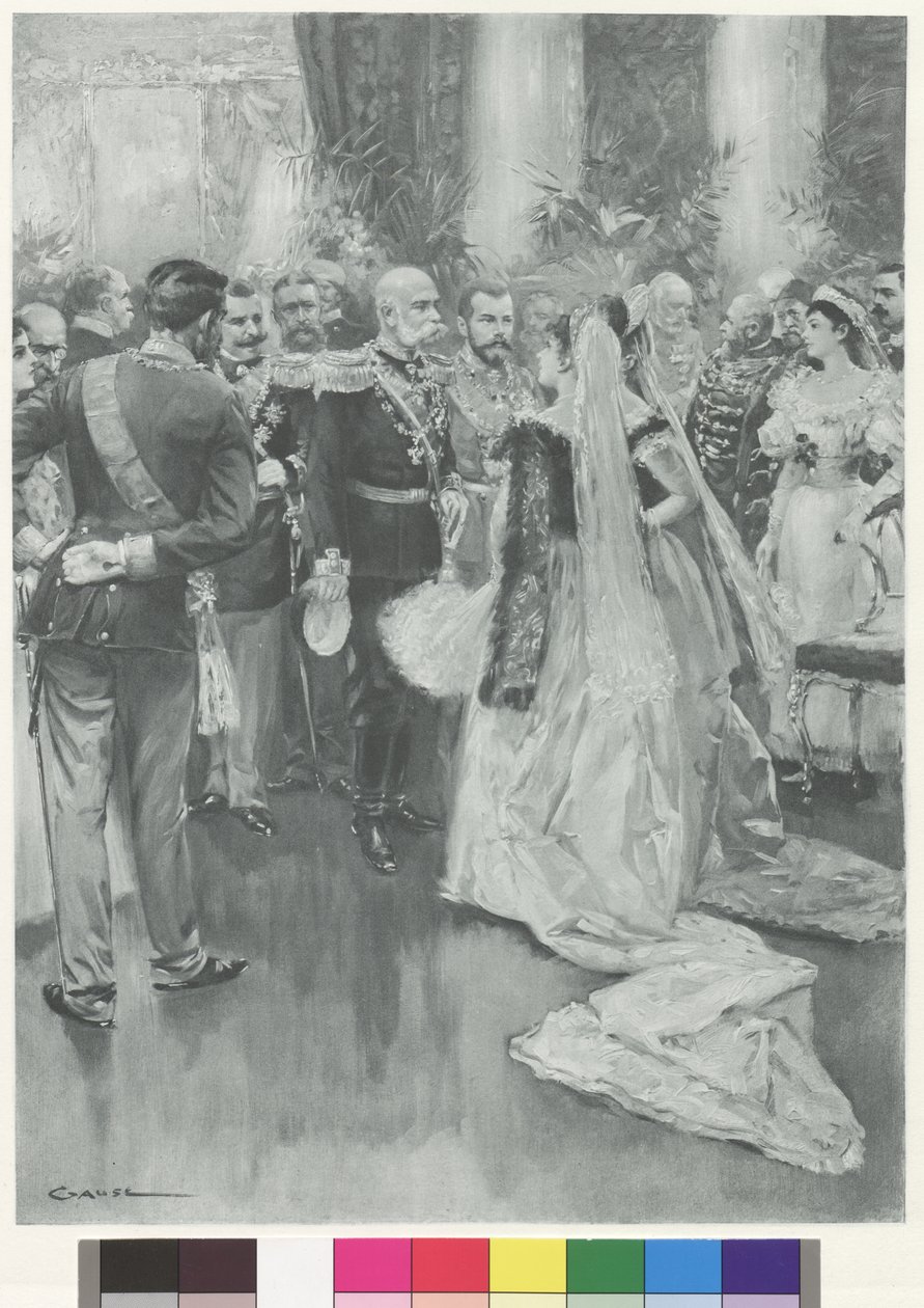 Imperatore Francesco Giuseppe I e zar Nicola II a Pietroburgo dopo il grande pranzo formale da Wilhelm Gause