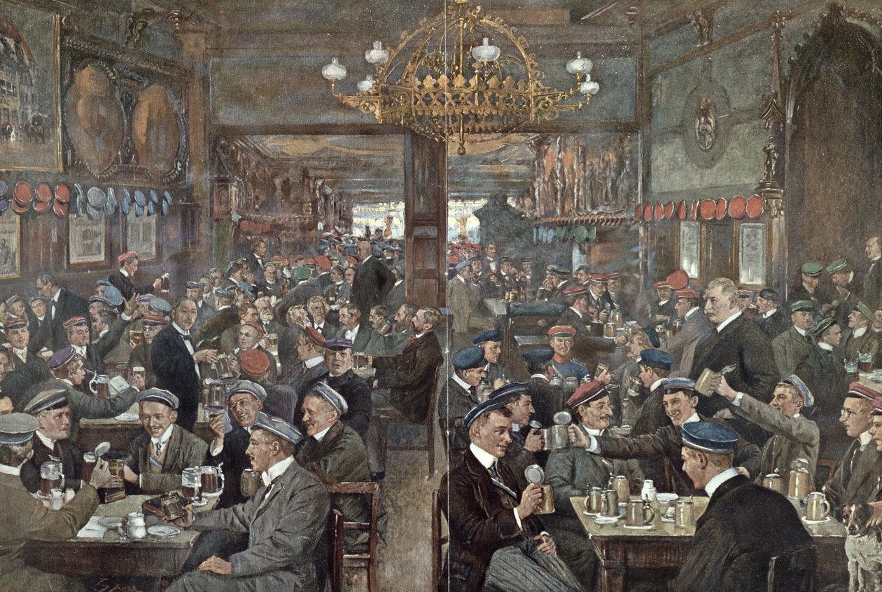 La brasserie degli studenti del Thuringer Hof a Lipsia, c.1900 da Wilhelm Gause