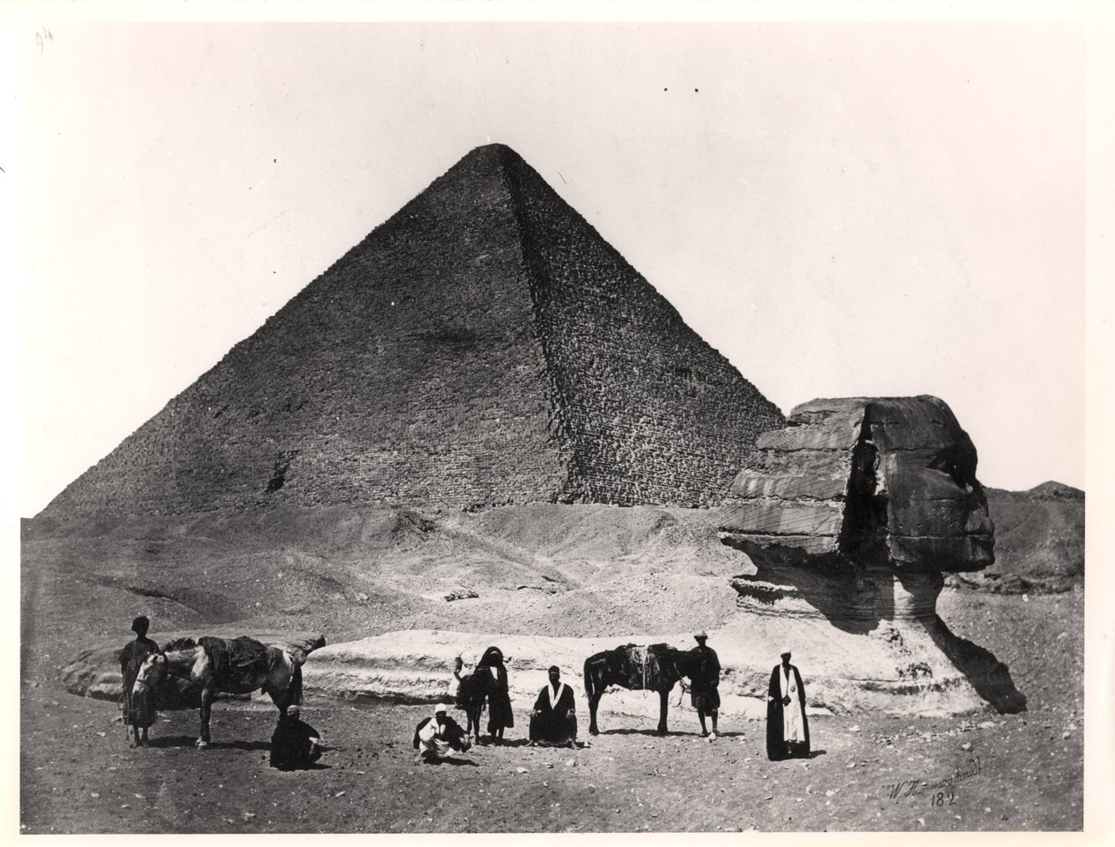 La Sfinge e la Grande Piramide di Khufu a Giza, c.1860 da Wilhelm Hammerschmidt