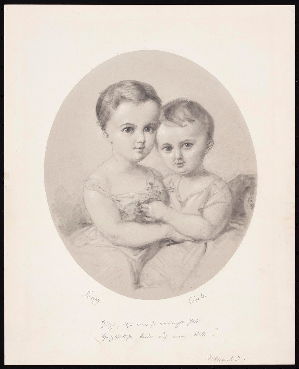 Le nipoti Fanny e Cécile Hensel da Wilhelm Hensel