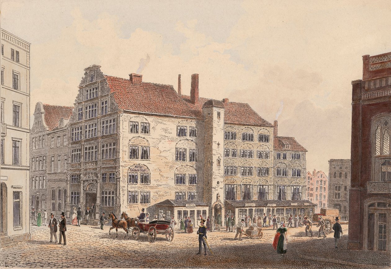 Amburgo 1845 kaiserhof vista laterale dell