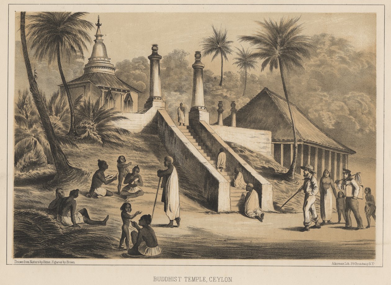 Tempio buddista, Ceylon, 1855 da Wilhelm Joseph Heine