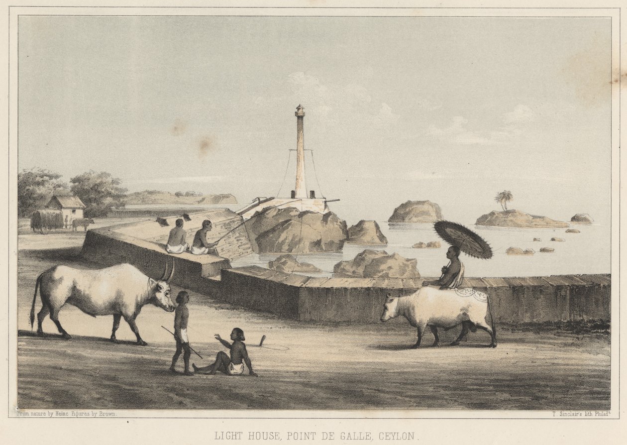 Faro, Point de Galle, Ceylon, 1855 da Wilhelm Joseph Heine