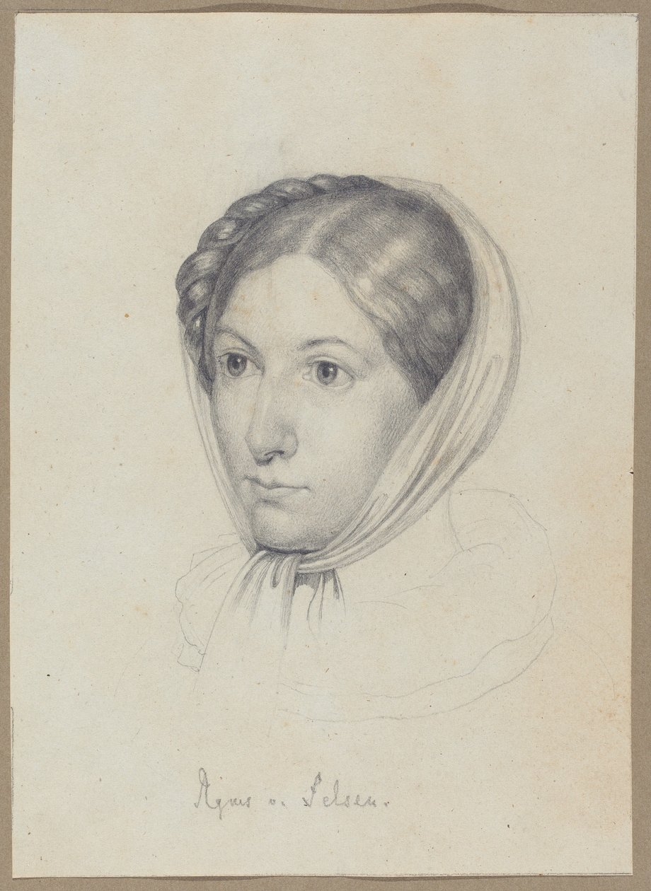 Agnes von Felsen, 1822 circa (grafite) da Wilhelm Kügelgen