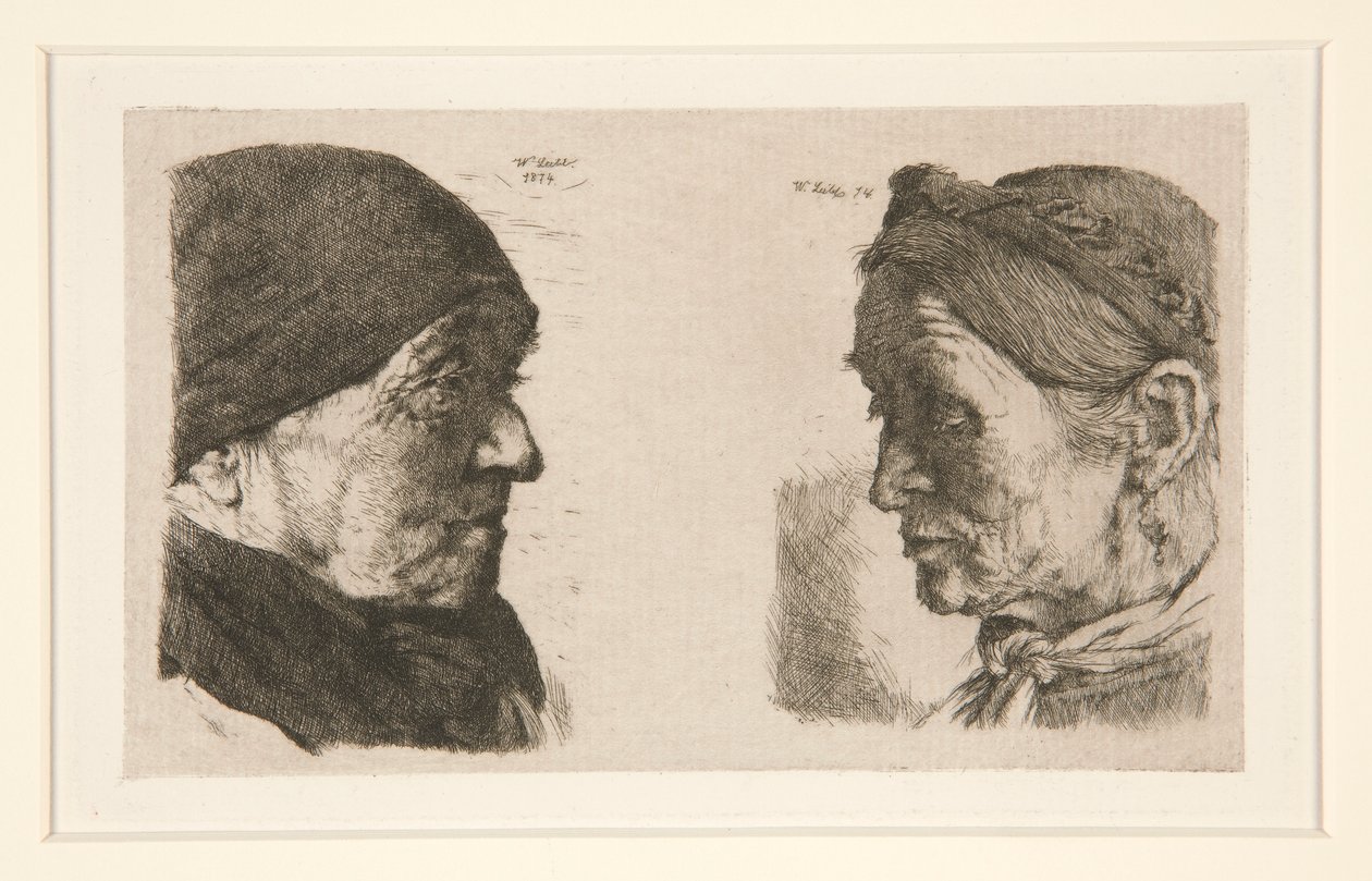 Senza titolo [studio di due teste] da Wilhelm Maria Hubertus Leibl